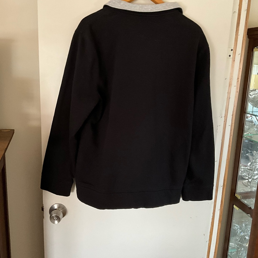 Men’s Nautical Fleece Sweatshirt  Long Sleeve XL Pullover Black Gray - Picture 3 of 6